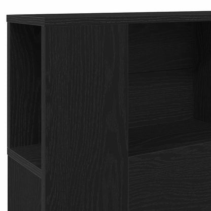 Headboard Cabinet Black Oak Engineered Wood