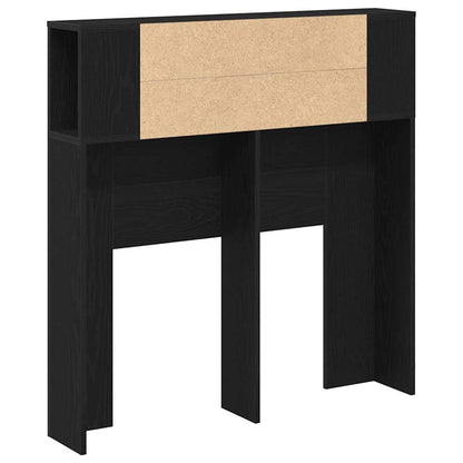 Headboard Cabinet Black Oak Engineered Wood