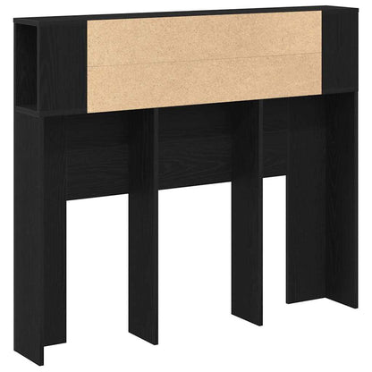 Headboard Cabinet Black Oak Engineered Wood