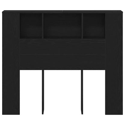 Headboard Cabinet Black Oak Engineered Wood