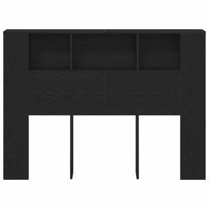 Headboard Cabinet Black Oak Engineered Wood