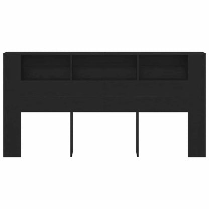 Headboard Cabinet Black Oak Engineered Wood