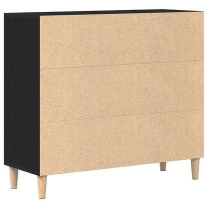 Sideboard Black Oak 90 x 34 x 80 cm Engineered Wood