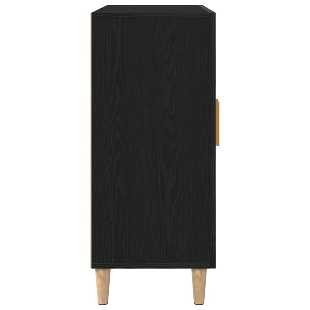 Sideboard Black Oak 90 x 34 x 80 cm Engineered Wood