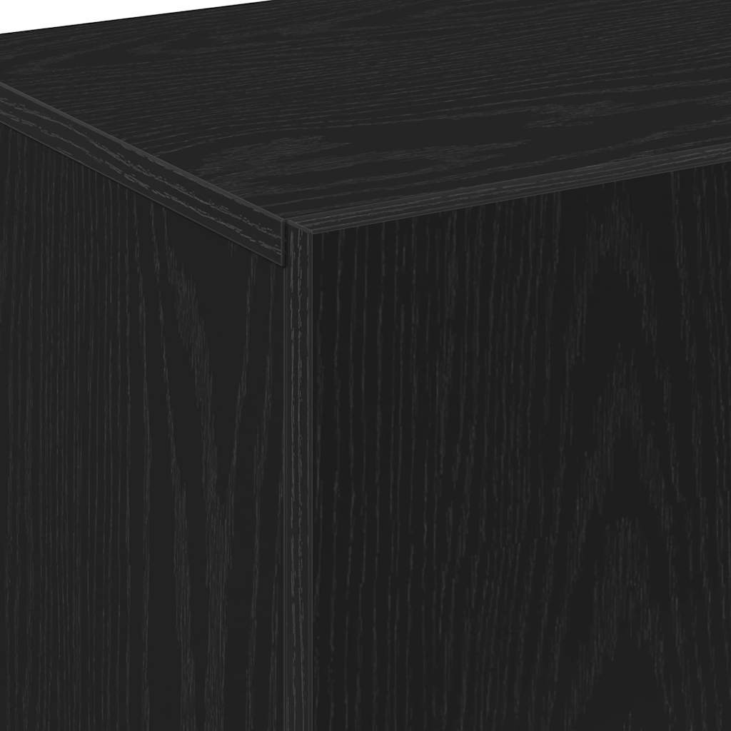 Highboard Black Oak 70 x 31 x 115 cm Engineered Wood