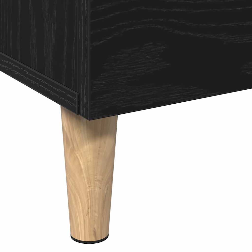 Highboard Black Oak 70 x 31 x 115 cm Engineered Wood