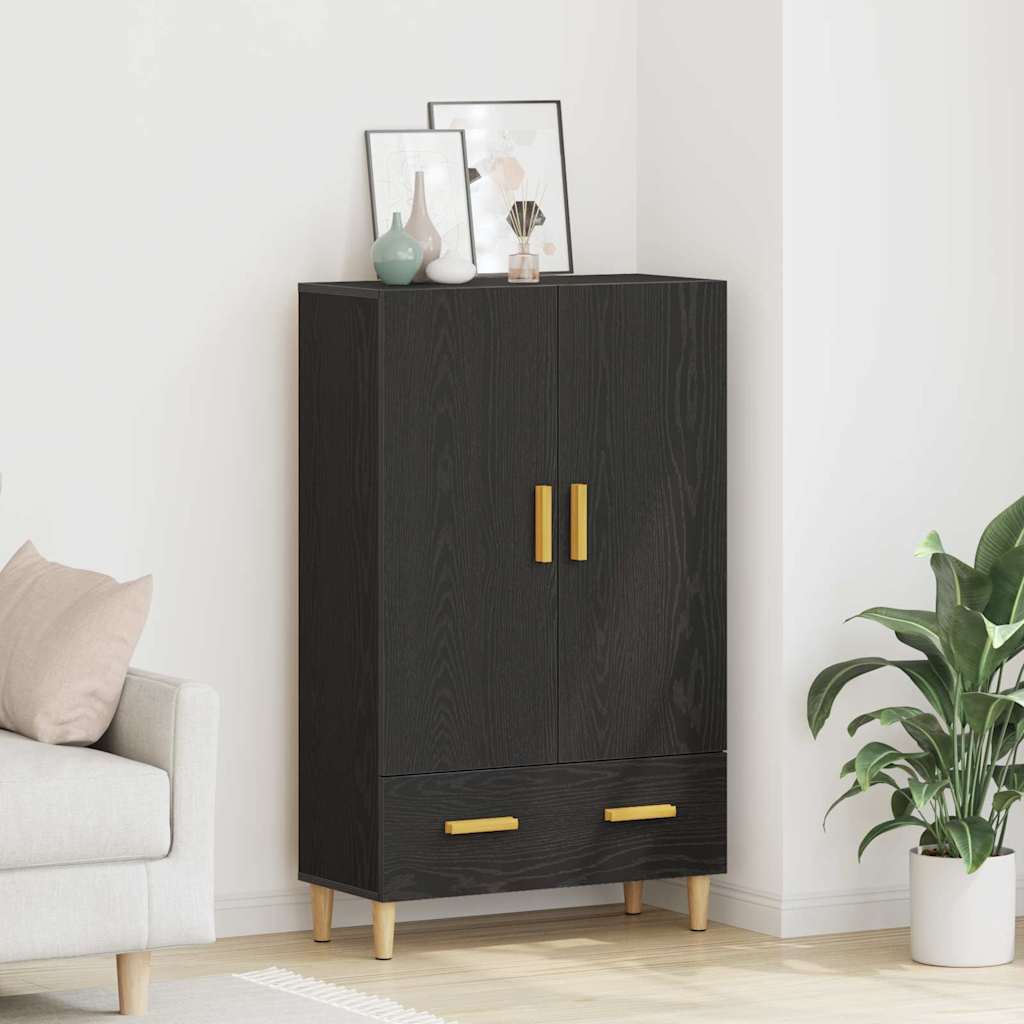Highboard Black Oak 70 x 31 x 115 cm Engineered Wood