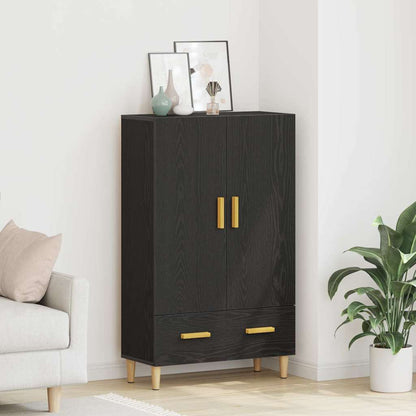 Highboard Black Oak 70 x 31 x 115 cm Engineered Wood
