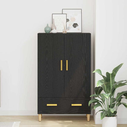Highboard Black Oak 70 x 31 x 115 cm Engineered Wood