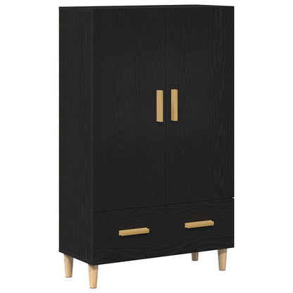 Highboard Black Oak 70 x 31 x 115 cm Engineered Wood