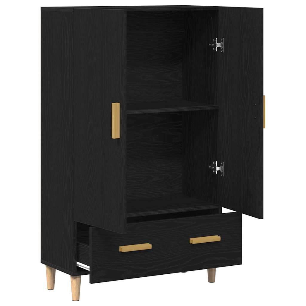 Highboard Black Oak 70 x 31 x 115 cm Engineered Wood