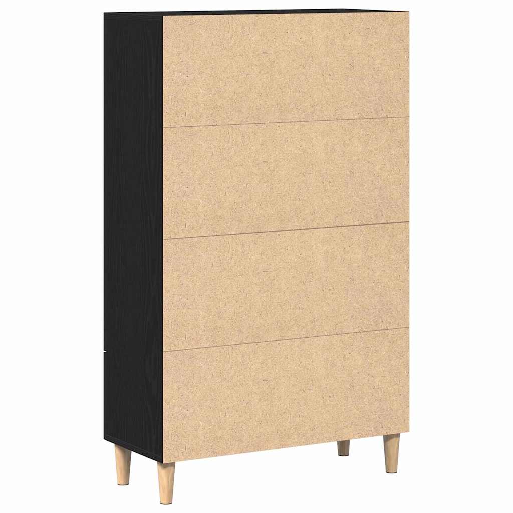 Highboard Black Oak 70 x 31 x 115 cm Engineered Wood