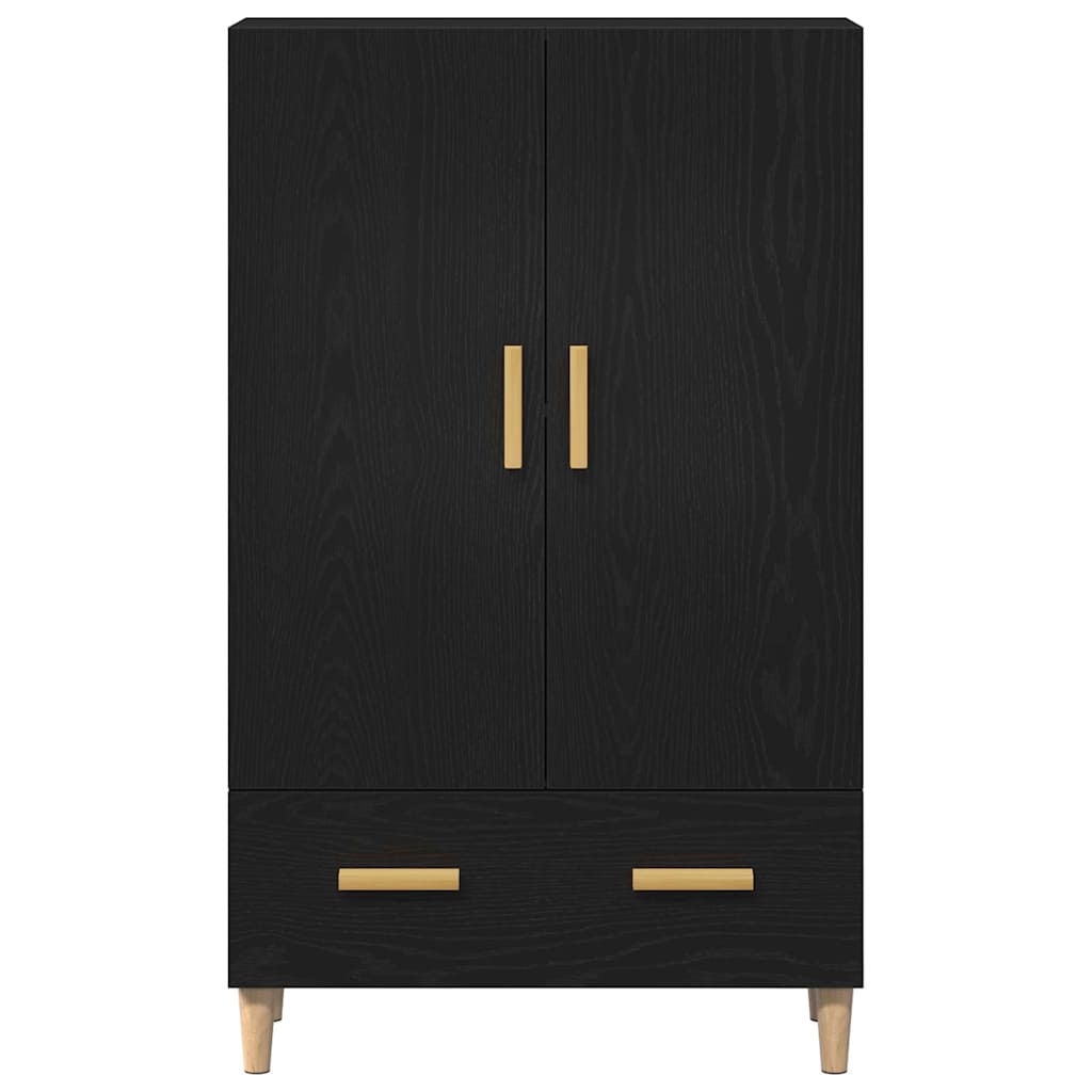 Highboard Black Oak 70 x 31 x 115 cm Engineered Wood