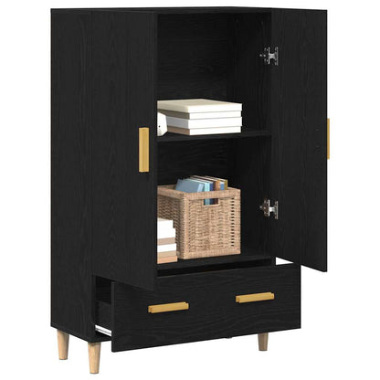 Highboard Black Oak 70 x 31 x 115 cm Engineered Wood