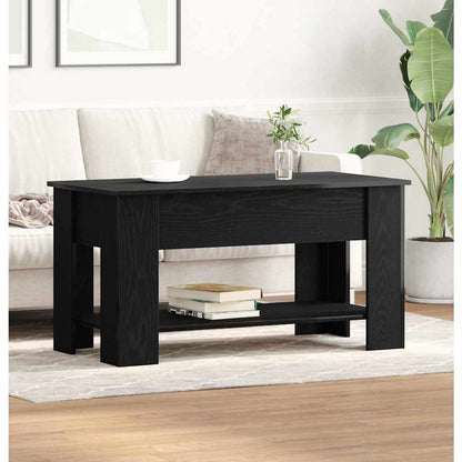 Coffee Table Black Oak 101 x 49 x 52 cm Engineered Wood
