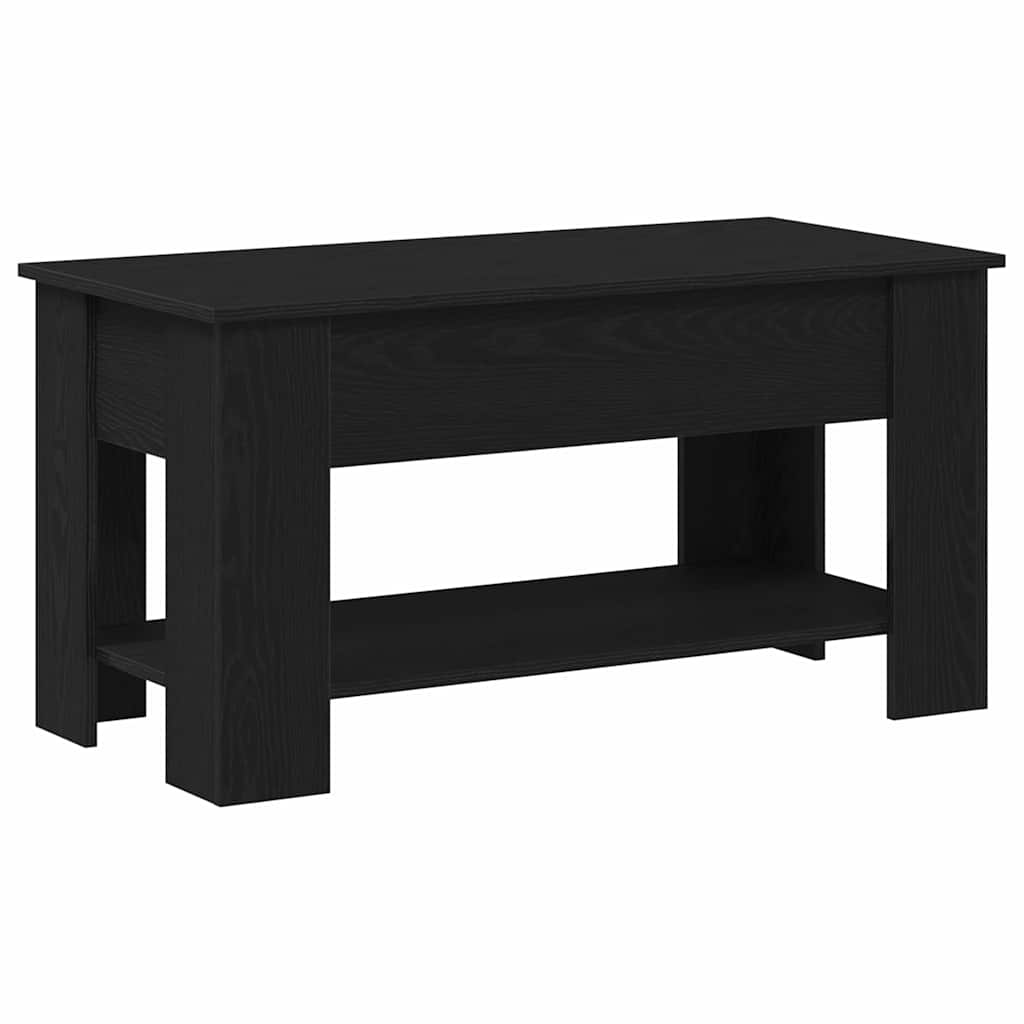 Coffee Table Black Oak 101 x 49 x 52 cm Engineered Wood