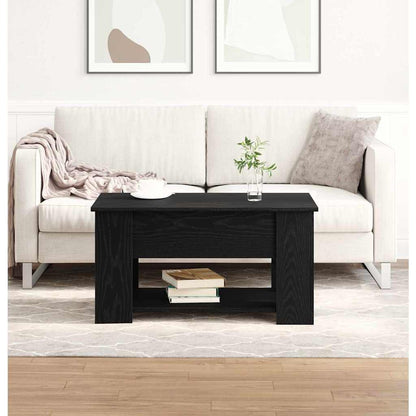 Coffee Table Black Oak 79 x 49 x 41 cm Engineered Wood