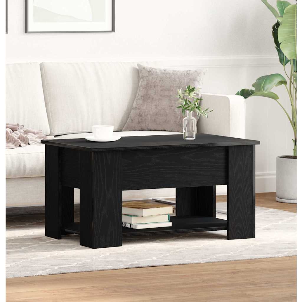 Coffee Table Black Oak 79 x 49 x 41 cm Engineered Wood
