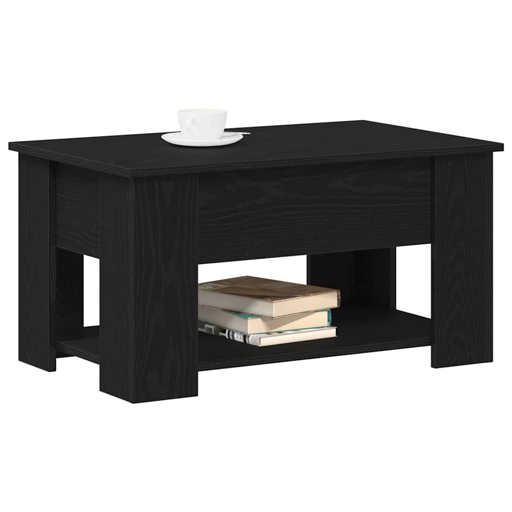 Coffee Table Black Oak 79 x 49 x 41 cm Engineered Wood