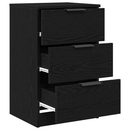 Bedside Cabinet Black Oak 40 x 65 x 65 cm Engineered Wood