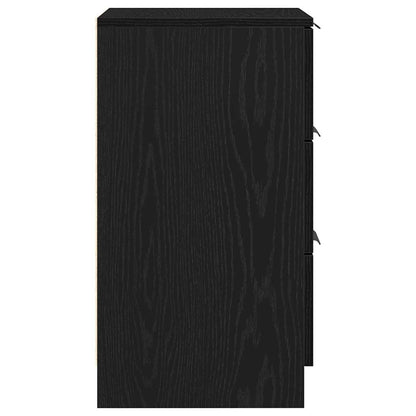 Bedside Cabinet Black Oak 40 x 65 x 65 cm Engineered Wood