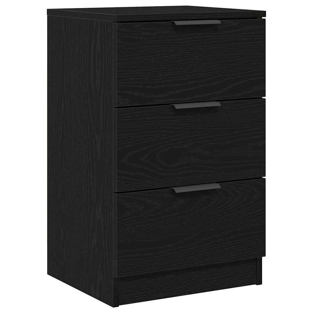Bedside Cabinet 2 pcs Black Oak 40 x 65 x 65 cm Engineered Wood
