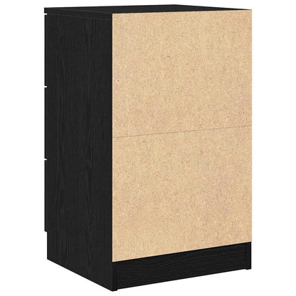 Bedside Cabinet 2 pcs Black Oak 40 x 65 x 65 cm Engineered Wood