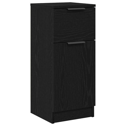 Sideboard with Drawer Black Oak 30 x 30 x 70 cm Engineered Wood