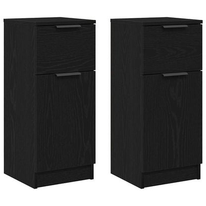 Sideboard 2 pcs Black Oak 30 x 30 x 70 cm Engineered Wood