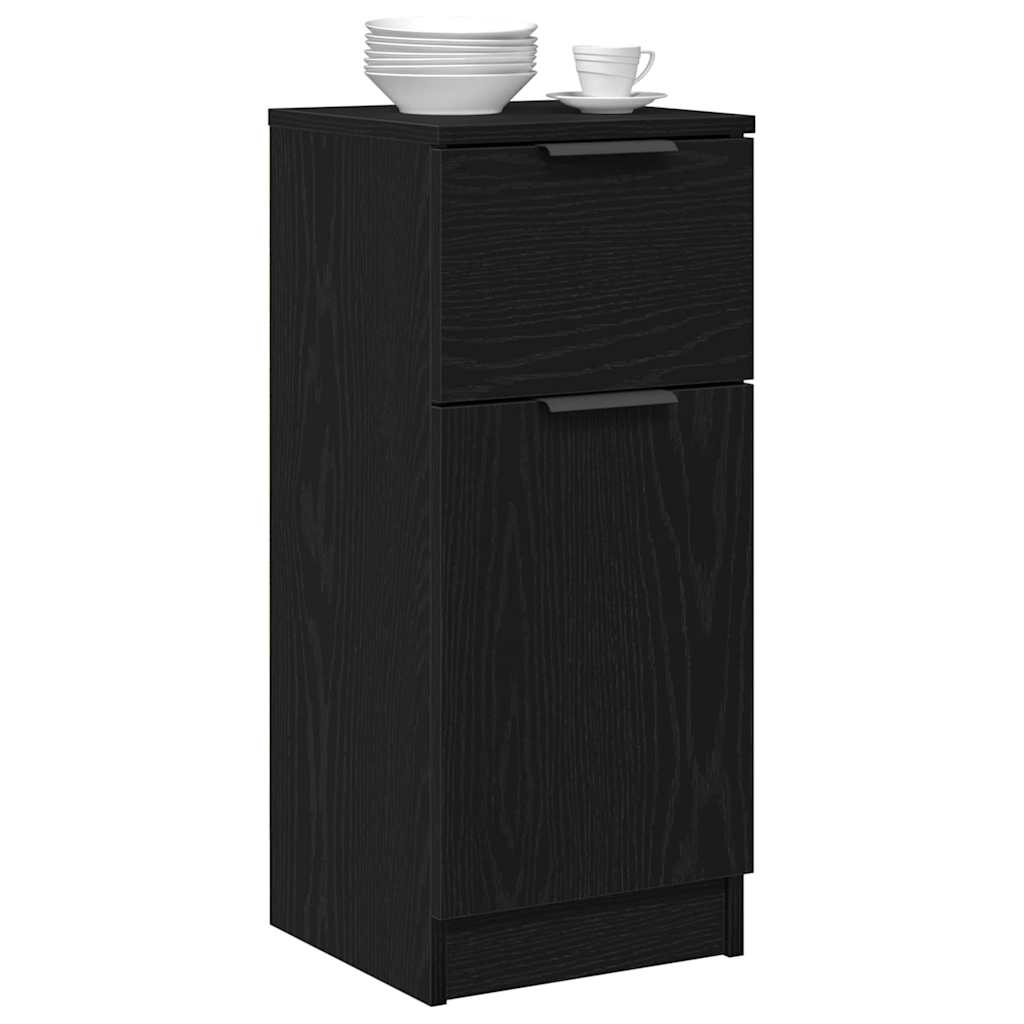 Sideboard 2 pcs Black Oak 30 x 30 x 70 cm Engineered Wood
