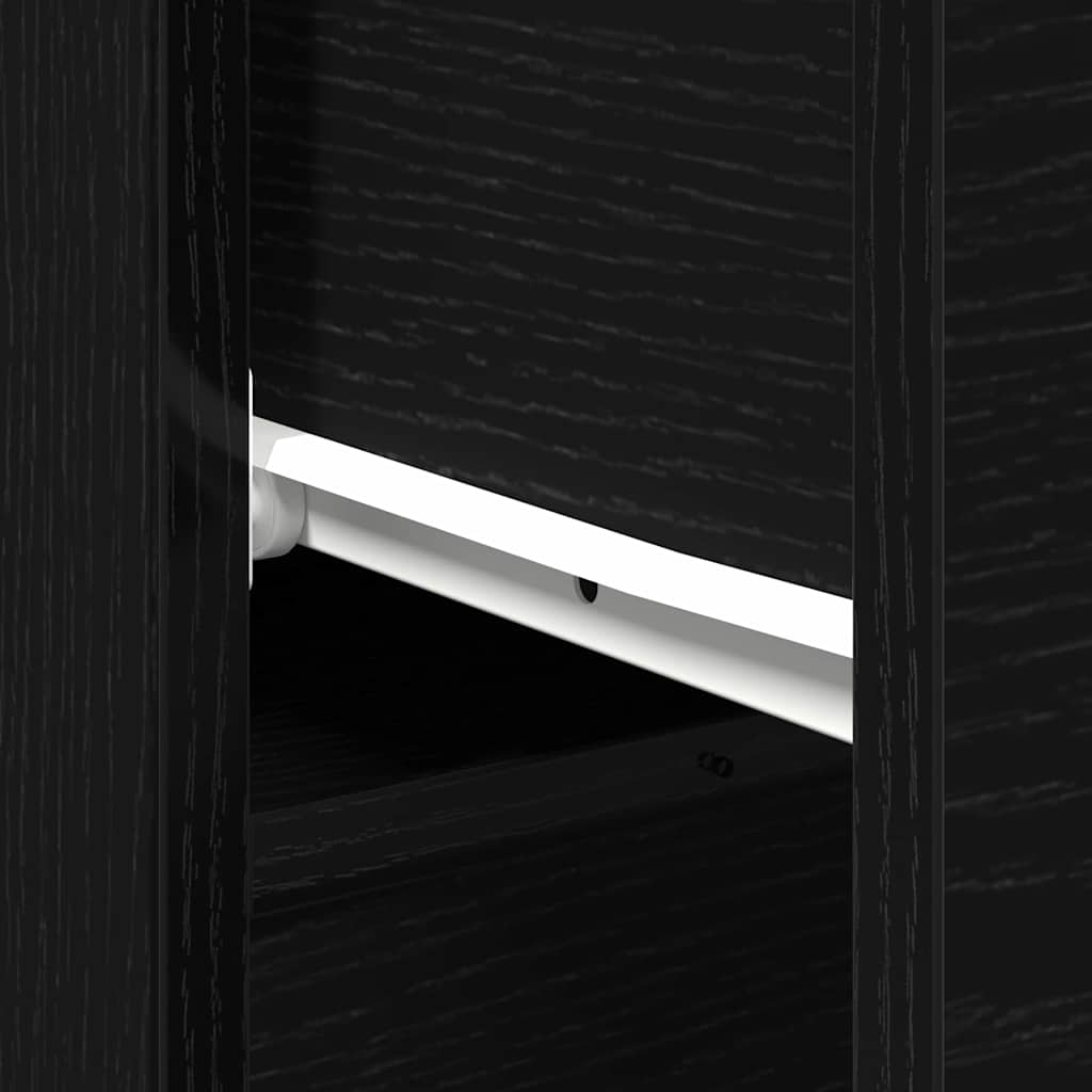 Sideboard with Drawer Black Oak 30 x 30 x 70 cm Engineered Wood