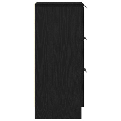 Sideboard with Drawer Black Oak 30 x 30 x 70 cm Engineered Wood