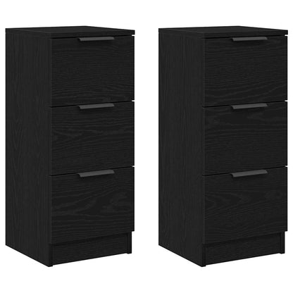 Sideboard 2 pcs Black Oak 30 x 30 x 70 cm Engineered Wood