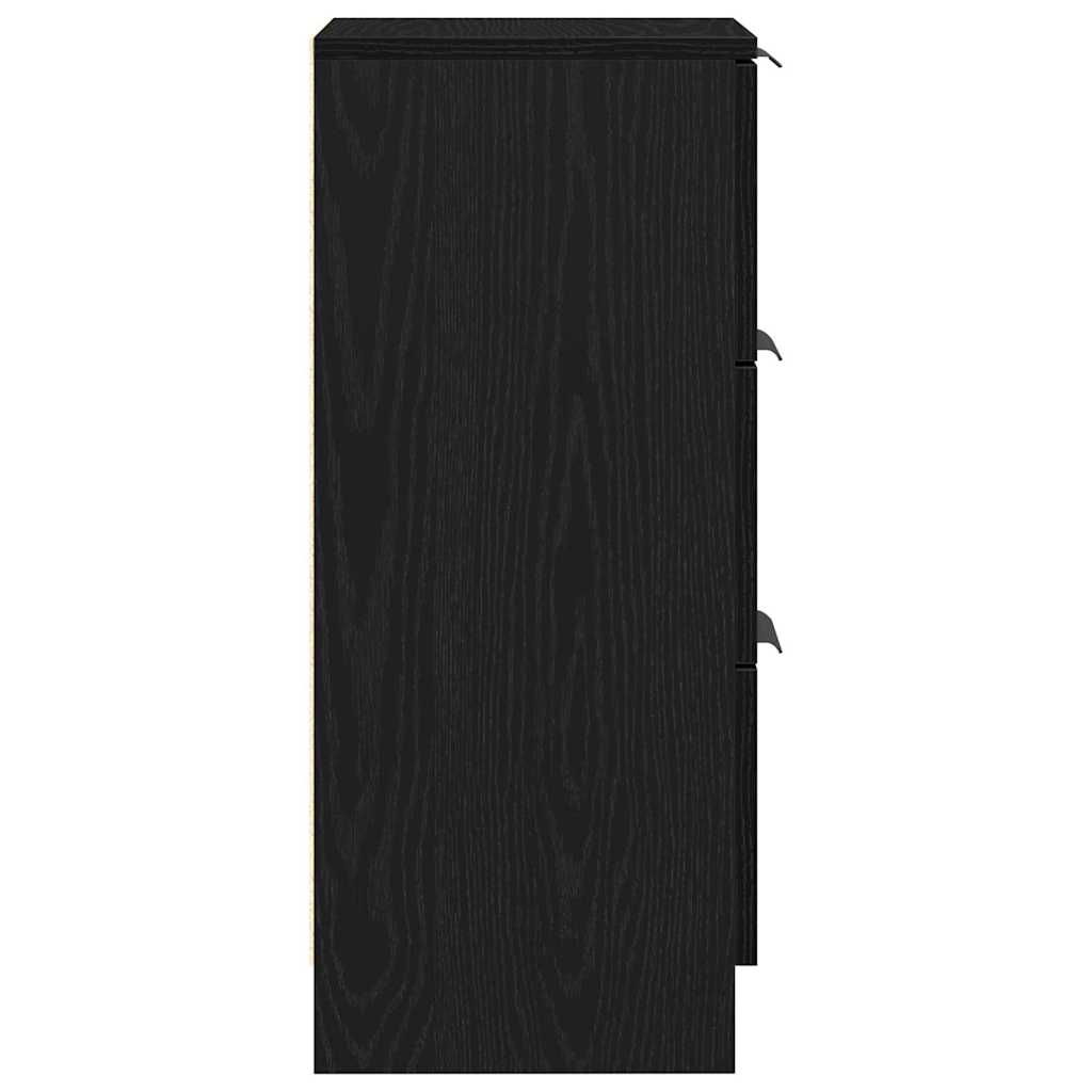 Sideboard 2 pcs Black Oak 30 x 30 x 70 cm Engineered Wood