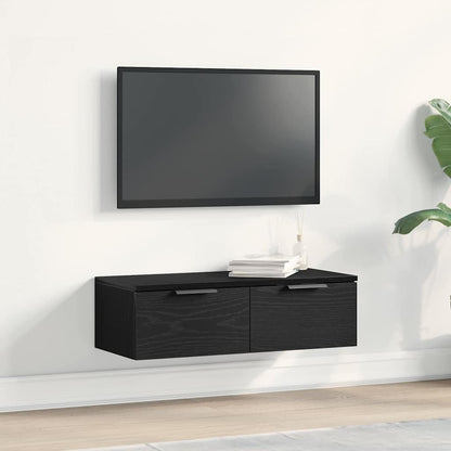 Wall Cabinet Black Oak 68 x 30 x 20 cm Engineered Wood