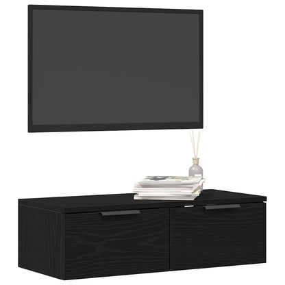 Wall Cabinet Black Oak 68 x 30 x 20 cm Engineered Wood