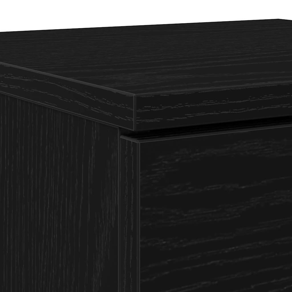 Shoe Cabinet Black Oak 29.5 x 35 x 70 cm Engineered Wood