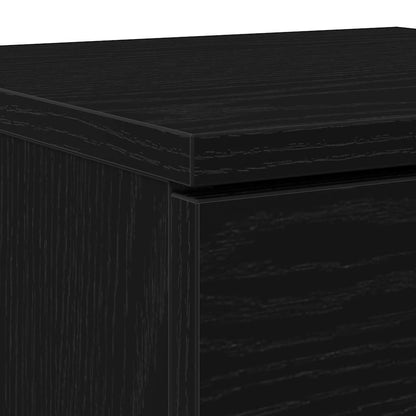 Shoe Cabinet Black Oak 29.5 x 35 x 70 cm Engineered Wood