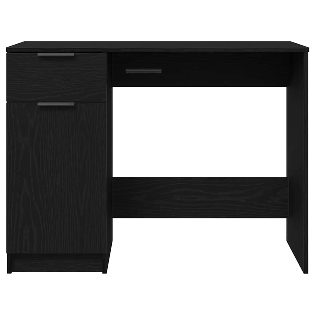 Desk with Drawer Black Oak 100 x 50 x 75 cm Engineered Wood