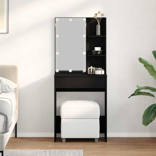 Dressing Table Black Oak 60 x 40 x 140 cm Engineered Wood