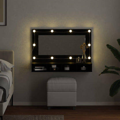 Mirror Cabinet Black Oak 90 x 31.5 x 62 cm Engineered Wood