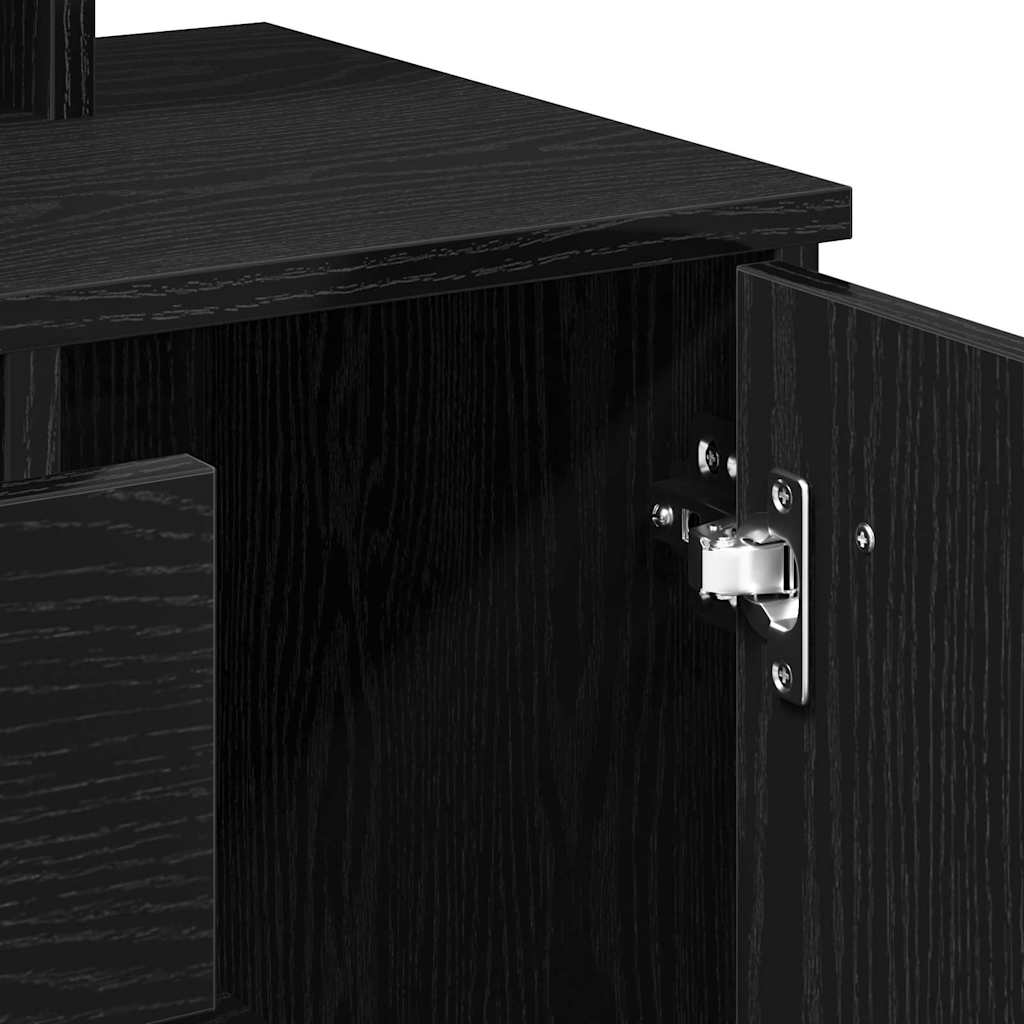 Dressing Table Black Oak 86.5 x 35 x 136 cm Engineered Wood