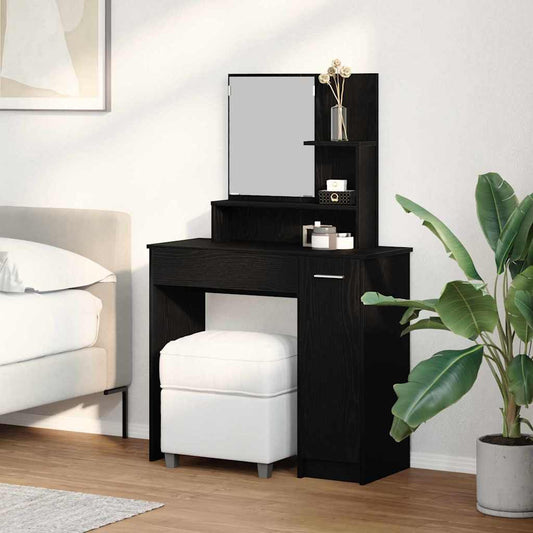Dressing Table Black Oak 86.5 x 35 x 136 cm Engineered Wood