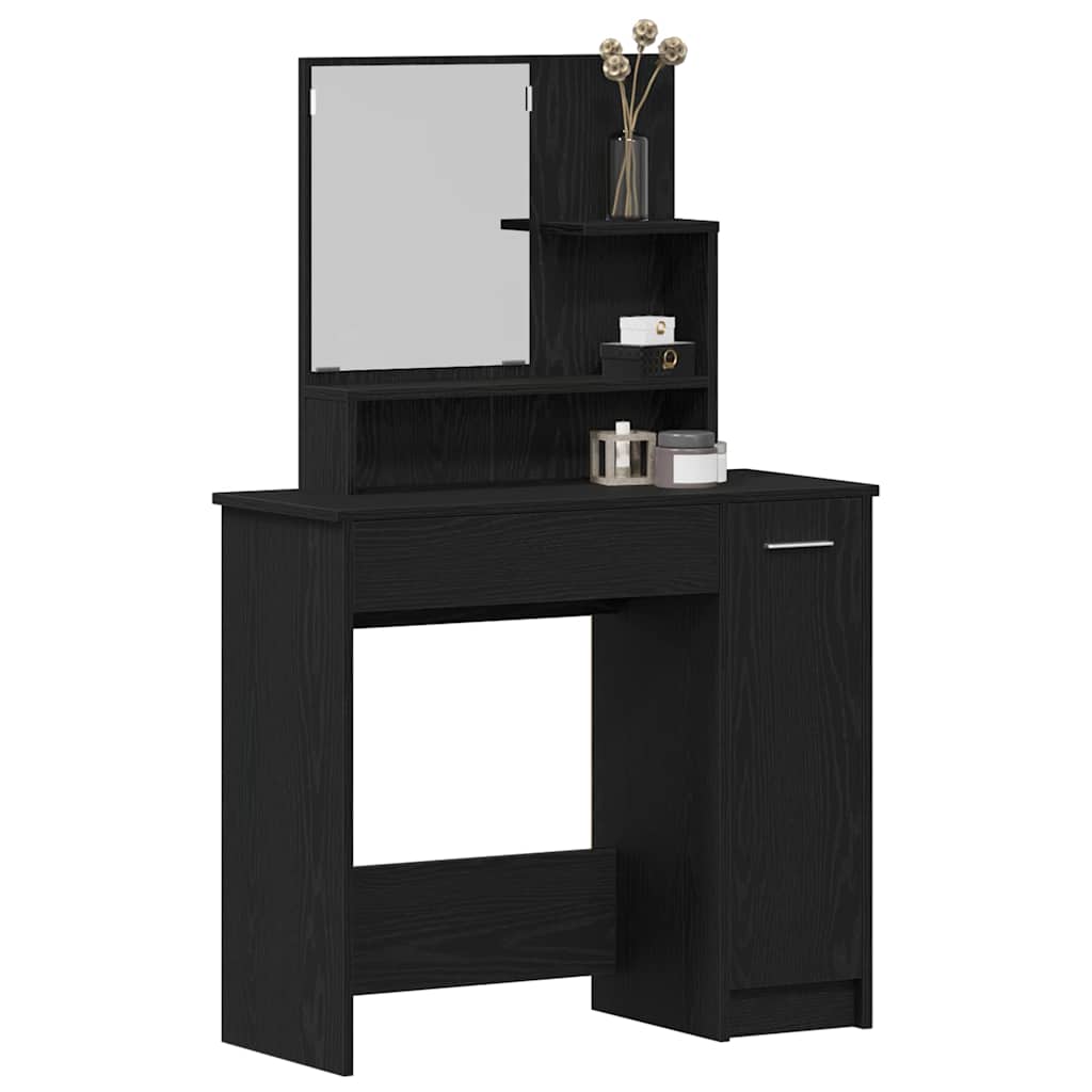 Dressing Table Black Oak 86.5 x 35 x 136 cm Engineered Wood