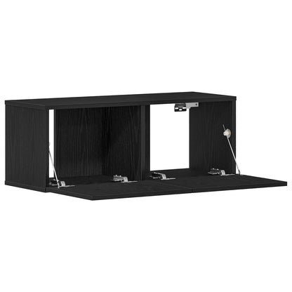TV Cabinet 2 pcs Black Oak Engineered Wood