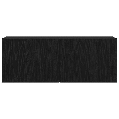 TV Cabinet 2 pcs Black Oak 80 x 30 x 30 cm Engineered Wood