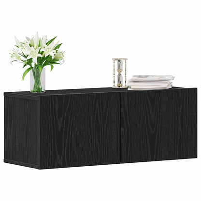 TV Cabinet 2 pcs Black Oak 80 x 30 x 30 cm Engineered Wood
