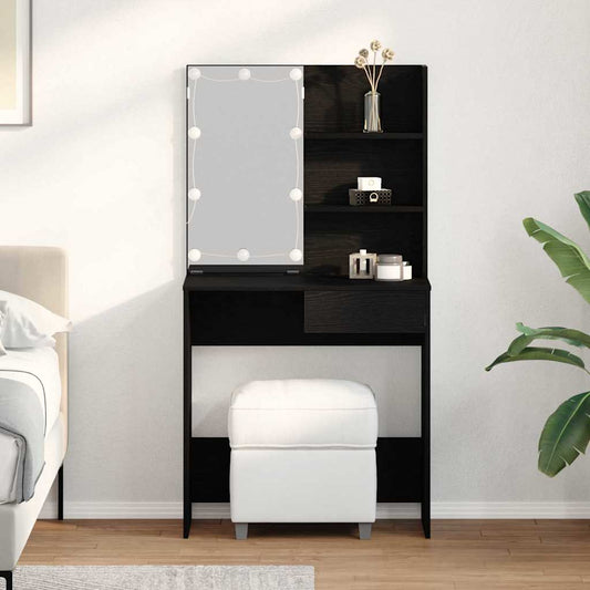 Dressing Table Black Oak 74.5 x 40 x 141 cm Engineered Wood