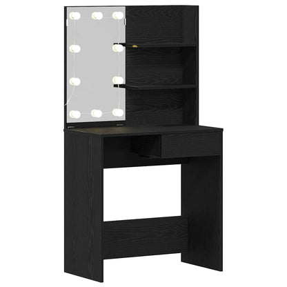 Dressing Table Black Oak 74.5 x 40 x 141 cm Engineered Wood
