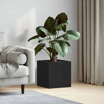 Planter Box Black Oak 40 x 40 x 40 cm Engineered Wood